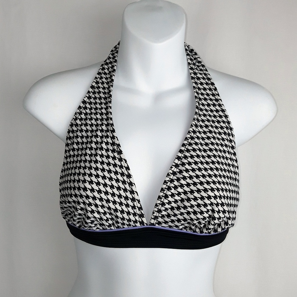 Isaac Mizrahi Houndstooth Bikini Halter Top